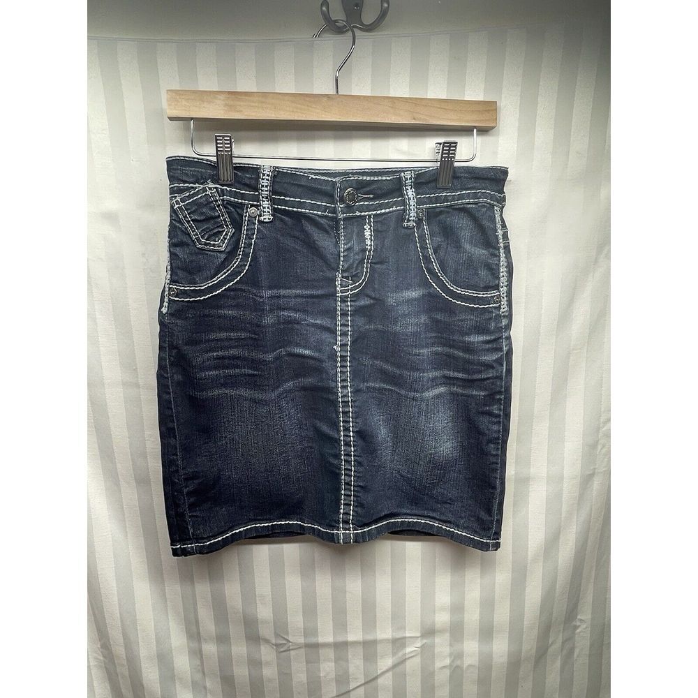 Maurices Jean Skirt Size‎ 5/6 Stretch Denim Blue